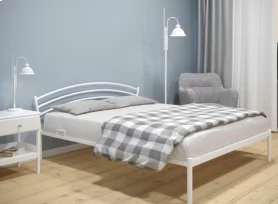 Кровать Марго Металл, 160х200, Белый муар, Белый муар, 1630